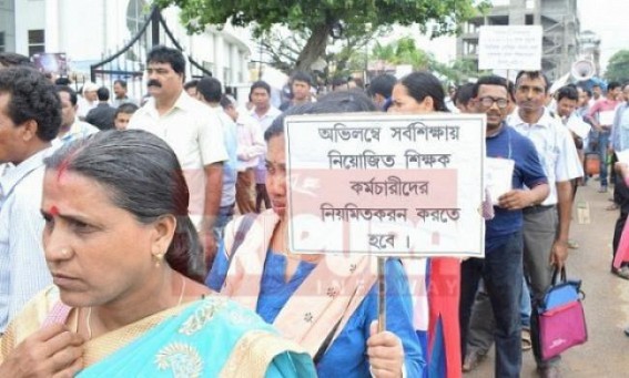 Tripura SSA teachers' Pen Down Strike from Monday : Arrogant Tripura Education Minister yet to address SSAs
